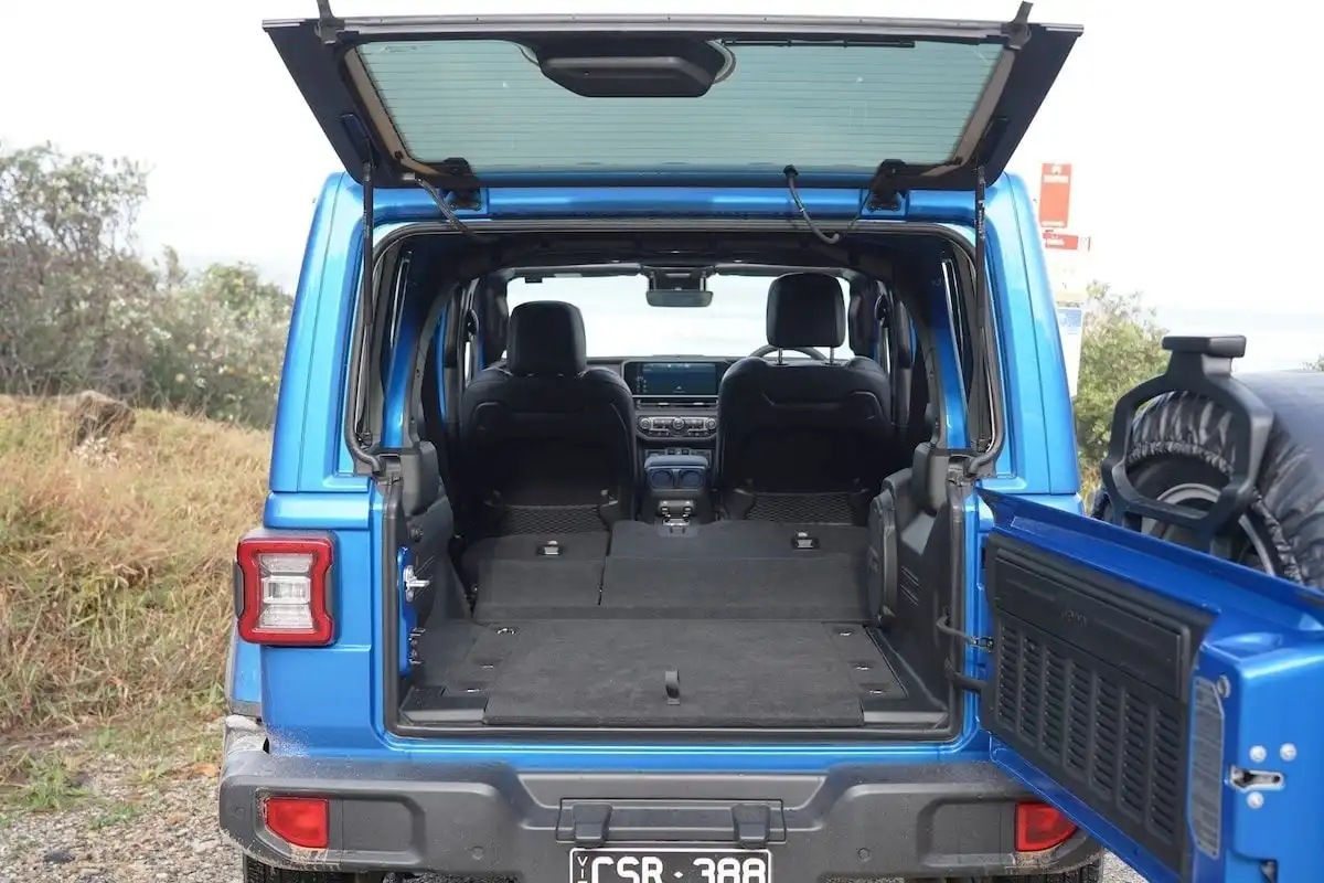 2024 jeep wrangler overland boot close-up view